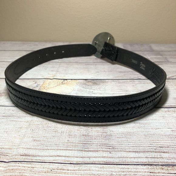 Tony Lama Belt with Navajo Silver Buckle Sz 32 - Picture 5 of 8